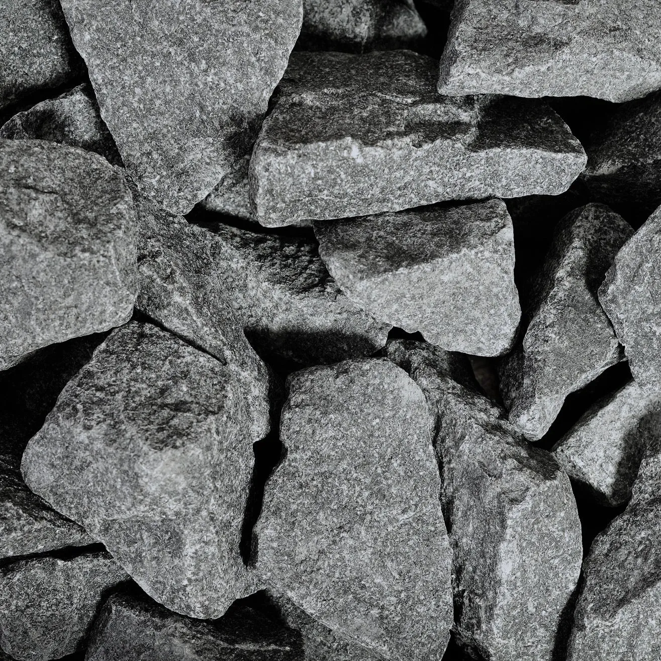 Close-up of natural sauna stones